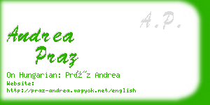 andrea praz business card